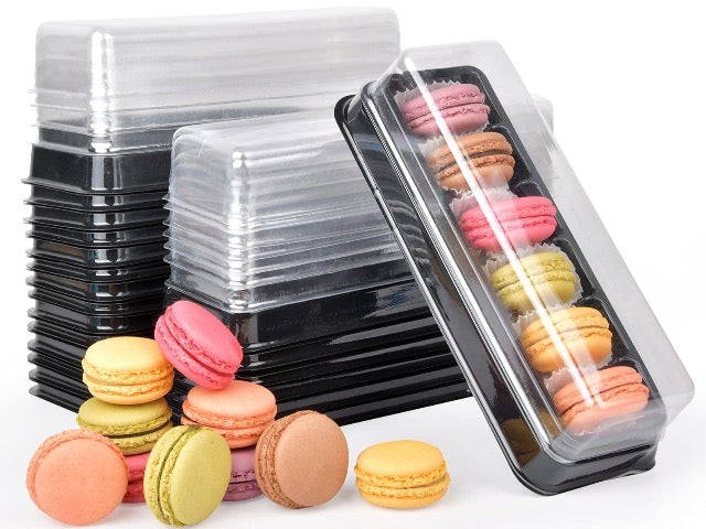 6 Cav. Macaron Tray + Lid (Pack of 25)